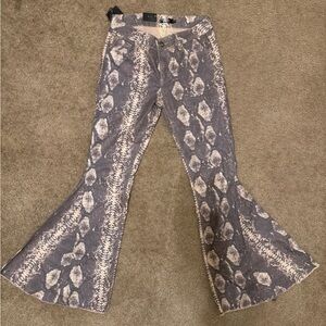 NWT L&B (Lucky & Blessed) Snake Print Flared Pants